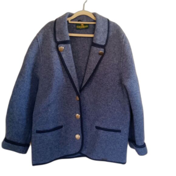 Giesswein Tyrol pure wool grey Austrian traditional jacket wool gray EU 40 US 10 - Picture 2 of 10